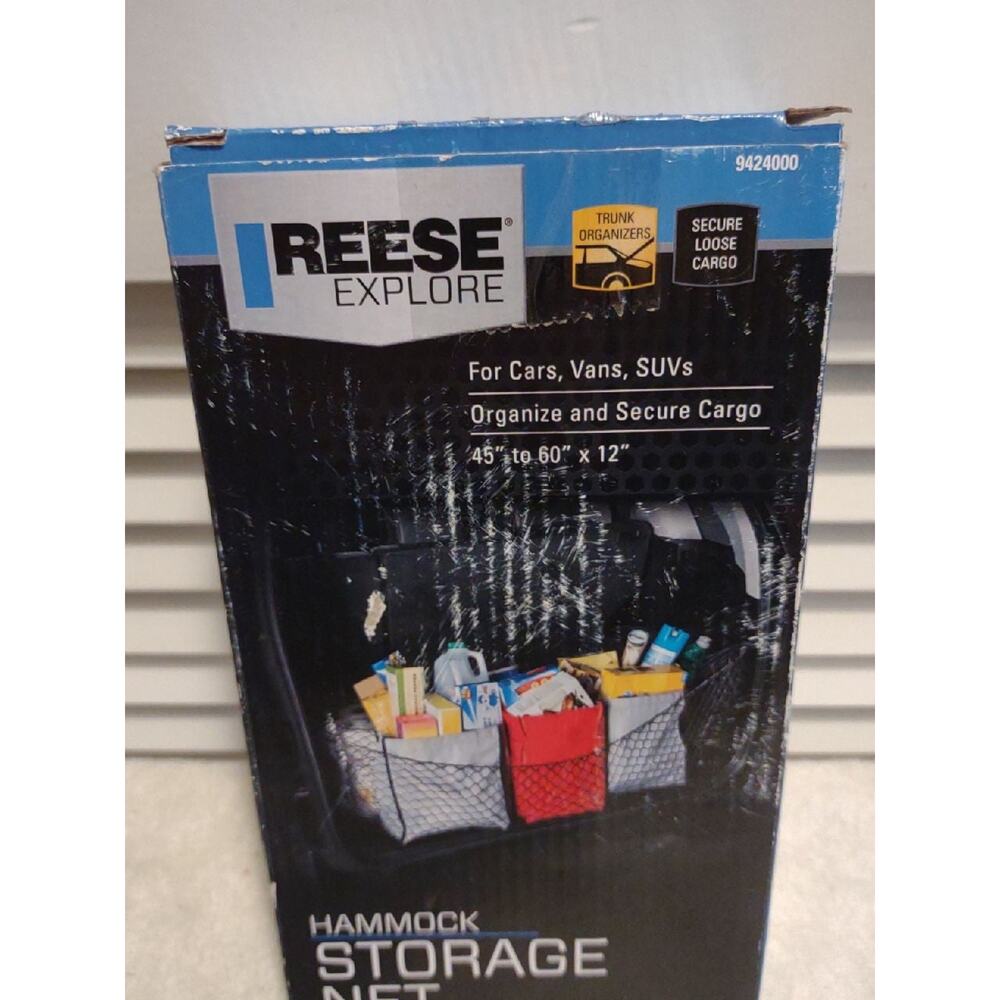Reese Explore car van SUV trunk organizer hammock cargo storage net 60" x12"
